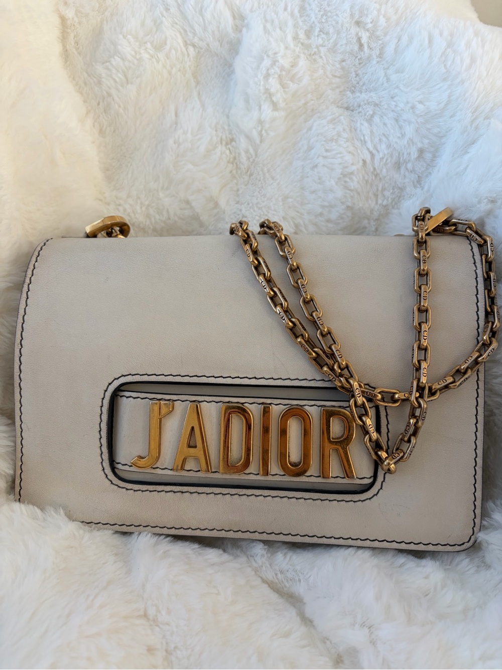 Dior J'Adior Shoulder Bag in Bone/off white with Gold Hardware